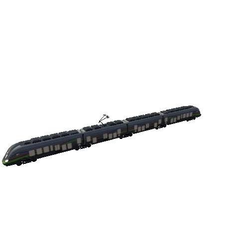 Lowpoly Train Hyperion _with seprate mesh